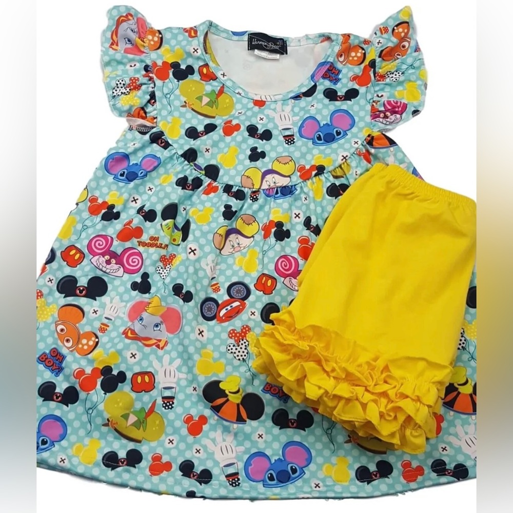 New Boutique Harmony Bee sz 8-9 Mickey & friends Shorts Tunic Set 4XL